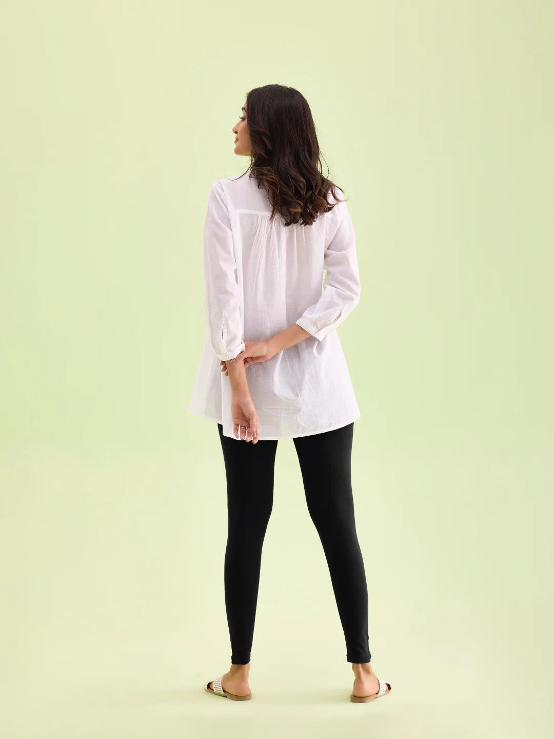 Black - Cotton Stretch Ankle Length Leggings