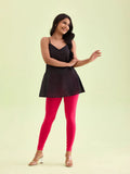 Pink - Cotton Stretch Ankle Length Leggings