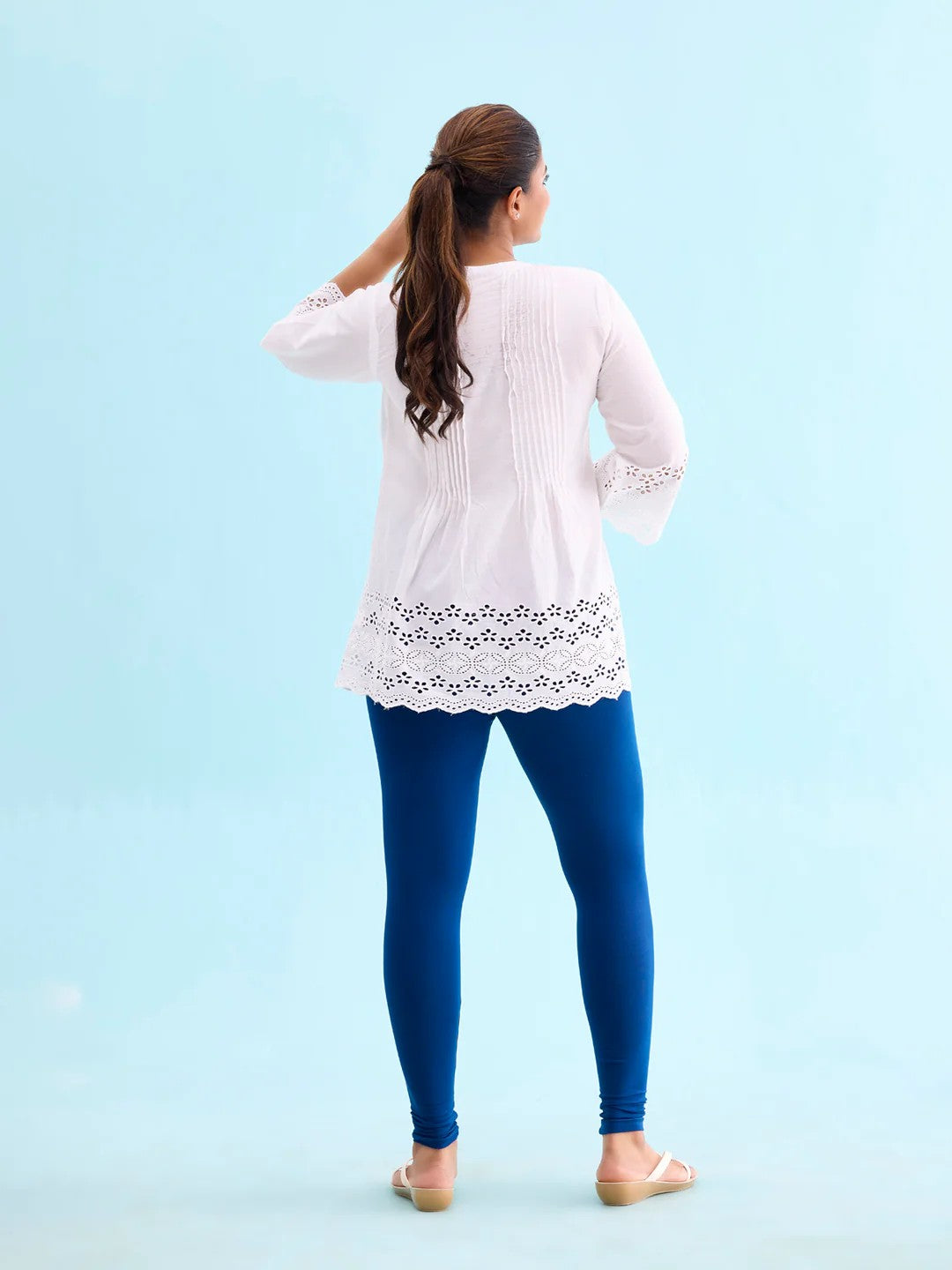 Royal Blue - Cotton Stretch Ankle Length Leggings
