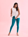 Teal - Cotton Stretch Ankle Length Leggings
